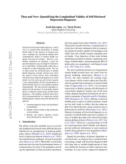 Then and Now: Quantifying the Longitudinal Validity of Self-Disclosed
  Depression Diagnoses