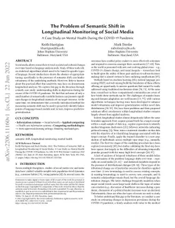 The Problem of Semantic Shift in Longitudinal Monitoring of Social
  Media: A Case Study on Mental Health During the COVID-19 Pandemic