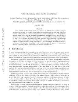 Active Learning with Safety Constraints