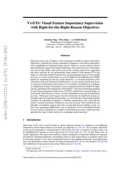 VisFIS: Visual Feature Importance Supervision with
  Right-for-the-Right-Reason Objectives