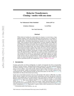 Behavior Transformers: Cloning $k$ modes with one stone