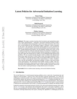 Latent Policies for Adversarial Imitation Learning