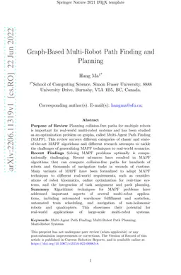 Graph-Based Multi-Robot Path Finding and Planning