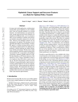 Optimistic Linear Support and Successor Features as a Basis for Optimal
  Policy Transfer