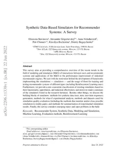 Synthetic Data-Based Simulators for Recommender Systems: A Survey