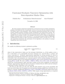 Constrained Stochastic Nonconvex Optimization with State-dependent
  Markov Data