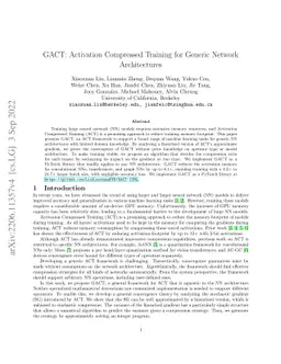 GACT: Activation Compressed Training for Generic Network Architectures