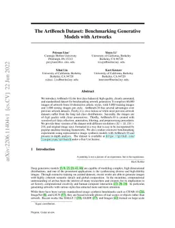 The ArtBench Dataset: Benchmarking Generative Models with Artworks