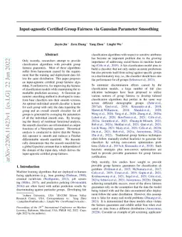 Input-agnostic Certified Group Fairness via Gaussian Parameter Smoothing