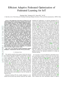Efficient Adaptive Federated Optimization of Federated Learning for IoT