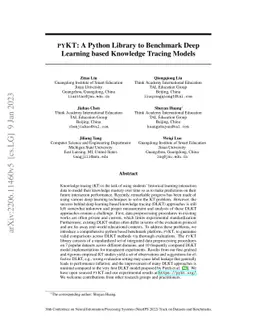 pyKT: A Python Library to Benchmark Deep Learning based Knowledge
  Tracing Models