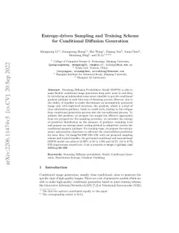 Entropy-driven Sampling and Training Scheme for Conditional Diffusion
  Generation