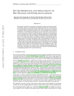 On the Importance and Applicability of Pre-Training for Federated
  Learning