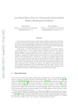 Low-Rank Mirror-Prox for Nonsmooth and Low-Rank Matrix Optimization Problems