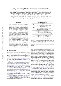 Mining Error Templates for Grammatical Error Correction
