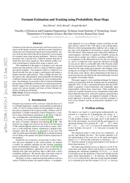 Formant Estimation and Tracking using Probabilistic Heat-Maps