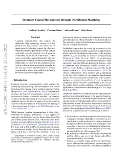 Invariant Causal Mechanisms through Distribution Matching