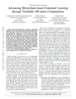 Advancing Blockchain-based Federated Learning through Verifiable
  Off-chain Computations