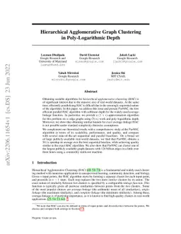 Hierarchical Agglomerative Graph Clustering in Poly-Logarithmic Depth