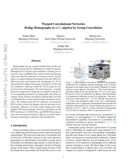 Warped Convolutional Networks: Bridge Homography to sl(3) algebra by
  Group Convolution