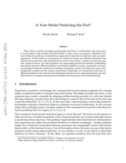 Is your model predicting the past?