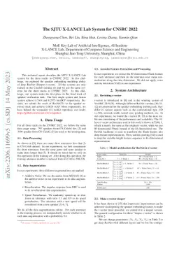The SJTU X-LANCE Lab System for CNSRC 2022