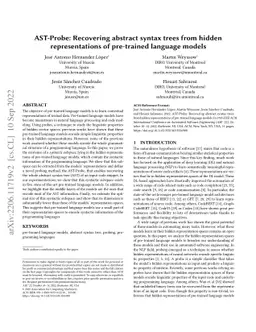 AST-Probe: Recovering abstract syntax trees from hidden representations
  of pre-trained language models