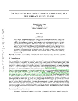 Measurement and applications of position bias in a marketplace search
  engine