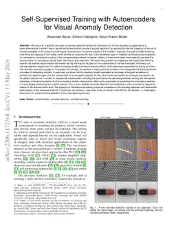 Self-Supervised Training with Autoencoders for Visual Anomaly Detection