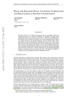 Walk the Random Walk: Learning to Discover and Reach Goals Without
  Supervision