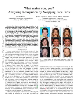 What makes you, you? Analyzing Recognition by Swapping Face Parts