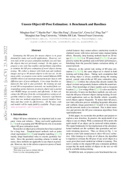 Unseen Object 6D Pose Estimation: A Benchmark and Baselines