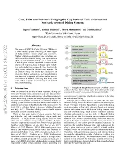 Chat, Shift and Perform: Bridging the Gap between Task-oriented and
  Non-task-oriented Dialog Systems