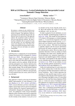 BOS at LSCDiscovery: Lexical Substitution for Interpretable Lexical
  Semantic Change Detection