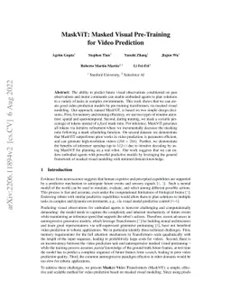 MaskViT: Masked Visual Pre-Training for Video Prediction