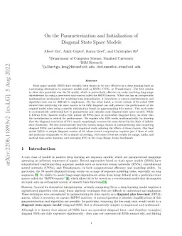 On the Parameterization and Initialization of Diagonal State Space
  Models