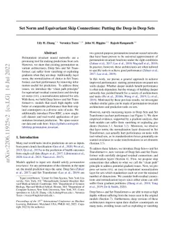 Set Norm and Equivariant Skip Connections: Putting the Deep in Deep Sets