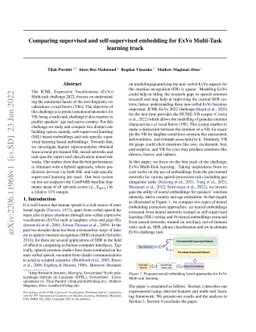 Comparing supervised and self-supervised embedding for ExVo Multi-Task
  learning track