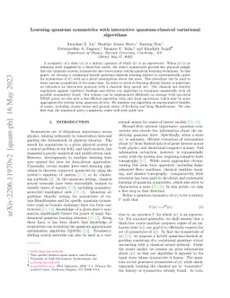 Learning quantum symmetries with interactive quantum-classical
  variational algorithms