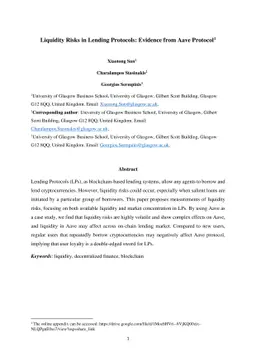 Liquidity Risks in Lending Protocols: Evidence from Aave Protocol