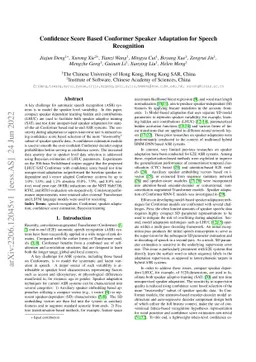 Confidence Score Based Conformer Speaker Adaptation for Speech
  Recognition
