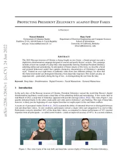 Protecting President Zelenskyy against Deep Fakes