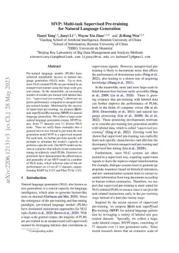 MVP: Multi-task Supervised Pre-training for Natural Language Generation