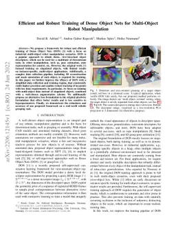 Efficient and Robust Training of Dense Object Nets for Multi-Object
  Robot Manipulation