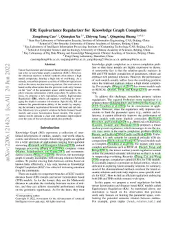 ER: Equivariance Regularizer for Knowledge Graph Completion