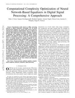 Computational Complexity Evaluation of Neural Network Applications in
  Signal Processing
