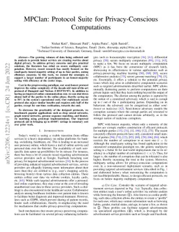 MPClan: Protocol Suite for Privacy-Conscious Computations