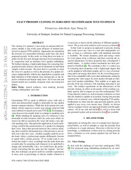 Exact Prosody Cloning in Zero-Shot Multispeaker Text-to-Speech