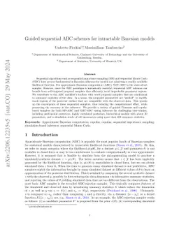 Guided sequential ABC schemes for intractable Bayesian models