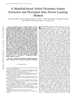 A Manifold-based Airfoil Geometric-feature Extraction and Discrepant
  Data Fusion Learning Method